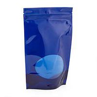 Blue Solid Colored with Oval Window Stand-Up Pouch - 7 X 4 X 11-1/2 - Package 25