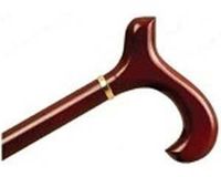Extra Tall Wood Cane With Derby Handle, Rosewood Stain
