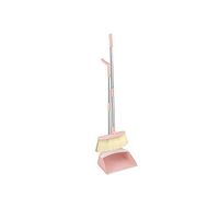 Broom and Dustpan With Long Handle Telescopic Up Upright Extra Long Handle Multi-Function Broom And Dustpan Soft Brush Stainless Steel Rod Broom Set Home Kitchen Room Garden Schools Clean