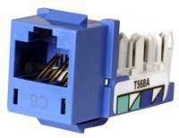 HXJ6B25 - Hubbell XCELERATOR Category 6 Universal Modular Jack, Blue, 25 Pack