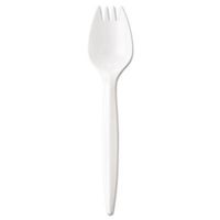 Wrapped Cutlery, 5 3/4 Spork, Mediumweight, White, 1000/Carton (4 Cartons)