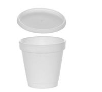 (100 Sets) 4 oz White Foam Cups with Translucent Vented Lids, Disposable Foam Drink Cups, Ideal to go Espresso Shot Cups, Insulated Foam Cups for Hot/Cold Drinks by Tezzorio