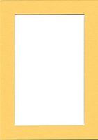Pack of (10) 5x7 Acid Free White Core Picture Mats Cut for 4x6 Pictures in Yellow