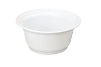 Microwavable 36oz White Plastic Bowls w/Lids, Rigid Recyclable Containers Food Storage for Hot or Cold Foods (50 count)
