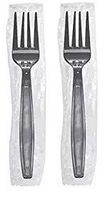Karat U3530B 7" Poly-Wrapped Heavy-Weight Disposable Fork, Black (Pack of 1000) (Twо Расk)