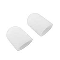 Chelsea 2Pcs Silicone Gel Toe Tube Caps Cushions Foot Corns Remover Toe Massagerwhite L