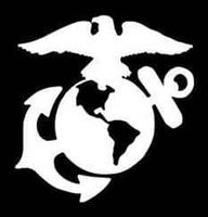 Chase Grace Studio US Military USMC Globe Eagle Anchor Vinyl Decal Sticker |White|Cars Trucks SUV Laptops Wall Art|5.5" X 4.25"|CGS157