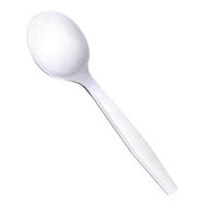 AmazonBasics Light-Weight Plastic Soup Spoons, White, 250-Pack