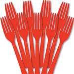 Plastic Forks Heavy Weight Red 48 Count