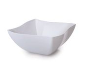 Fineline Settings 4-Piece Wavetrends China-Like Square Serving Bowl, 16-Ounce, White