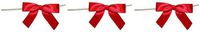 Reliant Ribbon Satin Twist Tie Bows - Small Ribbon, 5/8 Inch X 100 Pieces, Red (Thrее Рack)