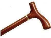 Wood Cane With Fritz Handle, Brown Stain