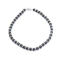 Black & Crystal Magnetic Therapy Necklace 18"
