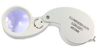 Jewellers Jeweler Pocket Loupe 40 X 25 Mm Magnifier Magnifying Glass Eye Lens Pieces with Illuminated LED Light and Free Case Chrome Finish