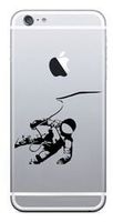 Astronaut Iphone Vinyl Decal Sticker Skin for MacBook Laptop in black.