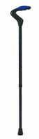 HealthSmart Comfort Grip Aluminum Adjustable Walking Cane with Gel-Top Offset Handle, For Men and Women, Lightweight and Durable, Supports up to 250 pounds, Black