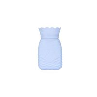 HEALLILY Hot Water Bottle with Knitted Cover Silicone Mini Hand Warmer Portable Winter Girls Women Family Gift (Blue)