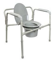 McKesson Folding Commode Chair Fixed Arm Steel Back Bar Up to 650 lbs