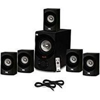 Acoustic Audio AA5171 Home Theater 5.1 Bluetooth Speaker System with FM and 2 Extension Cables