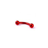 4pc Anodised Titanium Eyebrow Bar Ring Ball Curved Body Jewellery Piercing 16G Best Beauty For gift Party Trendy Creative Accessories Women | Colors - red