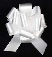 Factory Direct Craft Bulk White Flora Satin Ribbon Pull Bows | 50 Bows