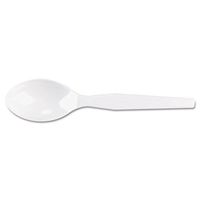 Dixie TM207 Plastic Teaspoons, Medium Weight, 100/BX, White