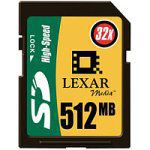 Lexar Media 512MB SD Card 32X HHS (SD512-32-266)