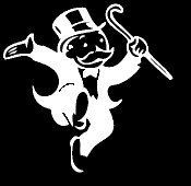 Monopoly Guy Decal Vinyl Sticker|Cars Trucks Vans Walls Laptop| White |5.5 x 5 in|LLI422