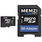 MEMZI PRO 64GB Class 10 90MB/s Micro SDXC Memory Card with SD Adapter for Huawei Honor Series Cell Phones