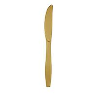 50-Count Touch of Color Premium Plastic Knives, Glittering Gold