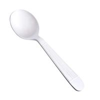 AmazonBasics Heavy-Weight Plastic Soup Spoons, White, 250-Pack
