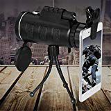 40 x 60 Monocular Telescope,Smartphone Adapter Tripod Holder High-power HD Night Vision with Compass Tripod for Watching Hunting Camping Hiking Travelling Wildlife
