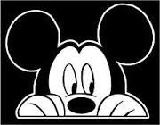Chase Grace Studio Mickey Peeking Mouse Vinyl Decal Sticker|WHITE|Cars Trucks Vans SUV Laptops Wall Art|5.75" X 4.5"|CGS438