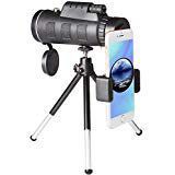 Monocular Telescope, High Power Monoculars Scope with Phone Clip and Tripod for Cell Phone for Bird Watching