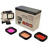 HERO 5 MARINE FILTER SYSTEM CASE Black 60m / 195ft Three filters red magenta snorkel quick Buckle Mouting Screw protect your GoPro HERO5 Underwater Photo Film Scuba Diving Adventure