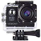 Vemont Action Camera 1080P 12MP Sports Camera Full HD 2.0 Inch Action Cam 30m/98ft Underwater Waterproof Camera with Mounting Accessories Kit (Black)