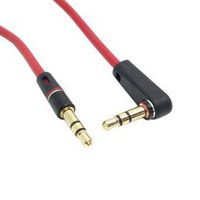 CY 90 Degree Angled Type Stereo Audio 3.5mm to 3.5mm Male 3 Pos. Line In Car Aux Cable 100cm Red