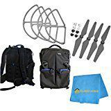 Caliber Home Accessorie Bundle For The DJI Phantom 4 Kit Includes Pro Backpack with Matching Grey Propellers with Guards