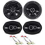 Package: Pair of Kicker 41DSC6934 6x9" D-Series 3-Way Car Speakers Totaling 720 Watt Peak/180 Watt RMS + Pair of Kicker 41DSC654 6.5" D-Series 2-Way Car Speakers Totaling 480 Watt Peak/120 Watt RMS