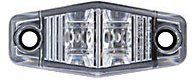 (1) LED Light 2 Diode Clear Lens / Amber 1x2.5 Surface Mount Clearance Side Marker Trailer