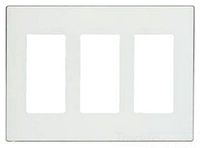 Leviton 80311-SW 3-Gang Decora Plus Wallplate Screwless Snap-On Mount, White, 10-Pack