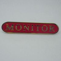 Monitor Enamel School Bar Badge - Red