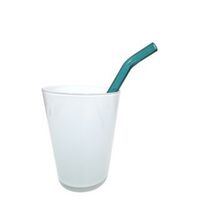 Aquamarine Barely Bent Smoothie Straw