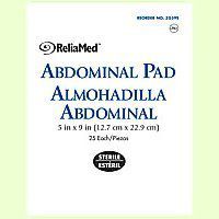 Reliamed Sealed-End Sterile Abdominal Pads - 8 X 10 Sterile, Latex free, Box 25 by Reliamed