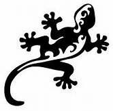 Chase Grace Studio Gecko Lizard Tribal Vinyl Decal Sticker|BLACK|Cars Trucks Vans SUV Laptops Wall Art|5.5" X 5.25"|CGS400