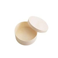 Exceart Unfinished Round Wooden Box with Lid Jewelry Box Gift Box Treasure Storage Box Chest for DIY Crafts 6 Inch