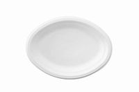 Sugarcane Bagasse Plates-Naturally Organic Eco-Friendly Biodegradable&Compostable, Paper&Plastic Alternative-7.5x10 inch Oval Plate (125)