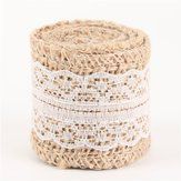 Lace Trim Ribbon Arts Crafts & Sewing - Natural Jute Burlap Lace Trim Ribbon Diy Sewing Craft Wedding Christmas Gift Decoration - 1PCs