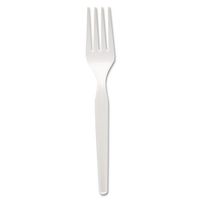 Plastic Cutlery, Heavy Mediumweight Forks, White, 1000/Carton