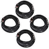 Seismic Audio BS12Q20-4Pack 20-Feet Pro Audio Banana to 1/4-Inch Speaker Cable 12-Gauge 2 Conductor, 4 Pack